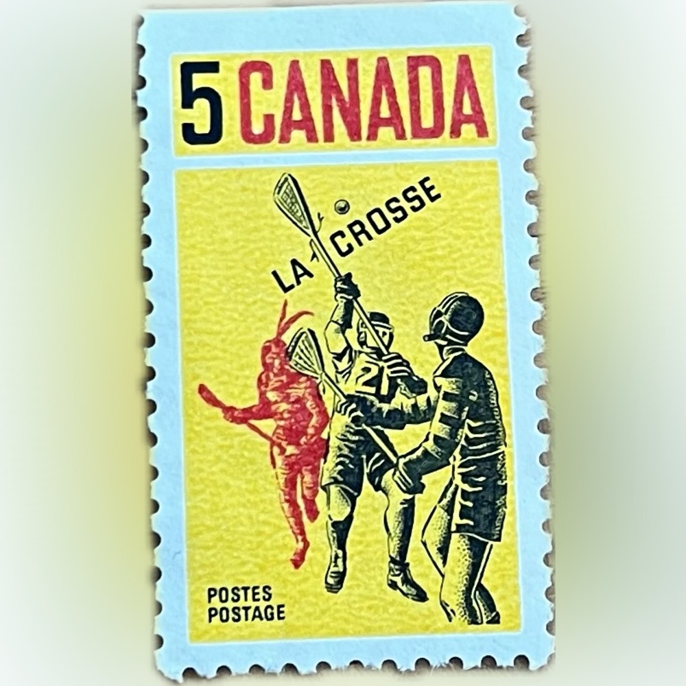 🎈8/$20 - #483 CANADA 1968 “La Crosse” 5¢ Stamp.